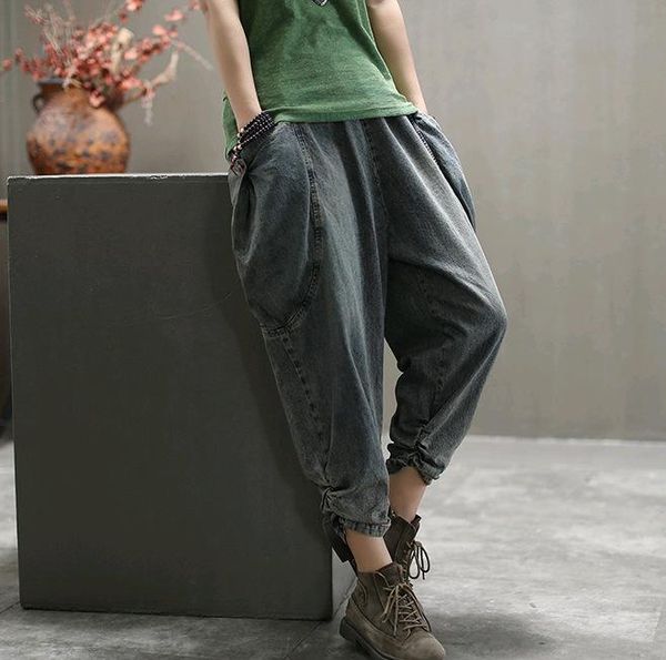 women's jeans women loose patchwork elastic waist denim trousers female 2021 spring summer pants ladies spliced, Blue
women's jeans women loose patchwork elastic waist denim trousers female 2021 spring summer pants ladies spliced, Blue