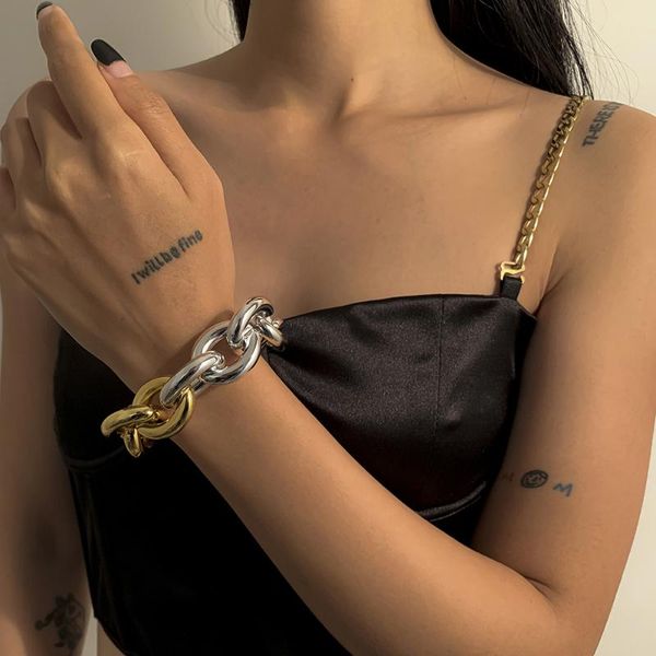 link, chain punk twisted chunky bracelets for women 2021 fashion boho big thick iron link bracelet bangles men hand party jewelry gift, Black
link, chain punk twisted chunky bracelets for women 2021 fashion boho big thick iron link bracelet bangles men hand party jewelry gift, Black