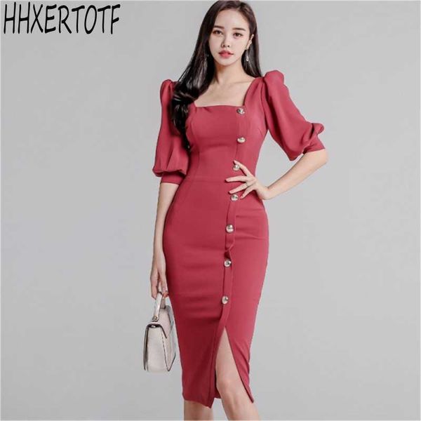 summer elegant temperament women dress square collar half sleeve single-breasted chiffon bag hip slim 210531, Black;gray
summer elegant temperament women dress square collar half sleeve single-breasted chiffon bag hip slim 210531, Black;gray