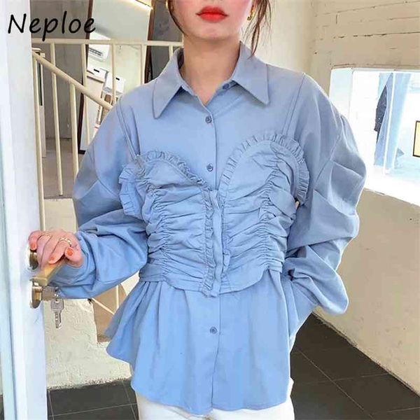 fashion fake two piece patchwork camis blouse women turn down collar long sleeve single breast blusas draped shirt loose 210422, White
fashion fake two piece patchwork camis blouse women turn down collar long sleeve single breast blusas draped shirt loose 210422, White