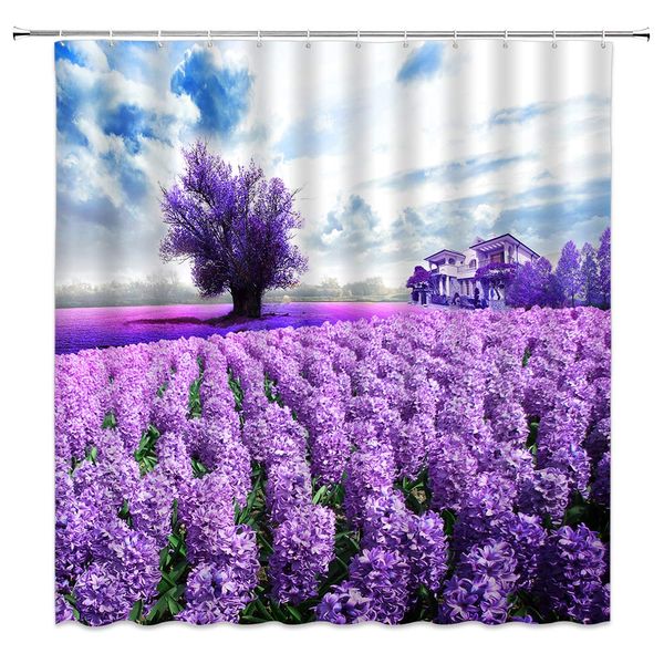 purple flower shower curtain,spring lavender field tree country villa idyllic nature scenery fabric bathroom decor,hooks
purple flower shower curtain,spring lavender field tree country villa idyllic nature scenery fabric bathroom decor,hooks