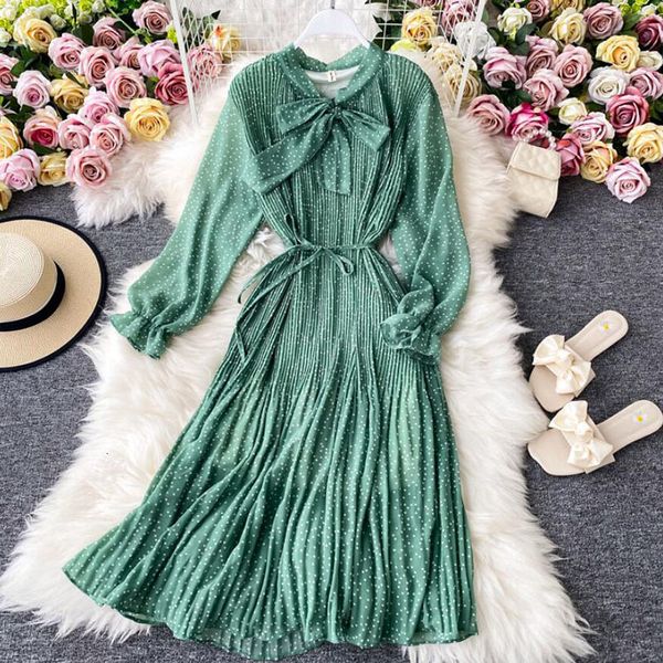 dresses elegant polka dot print chiffon midi women vintage loose party vestidos 2021 spring long sleeve sashes a-line es, Black;gray
dresses elegant polka dot print chiffon midi women vintage loose party vestidos 2021 spring long sleeve sashes a-line es, Black;gray