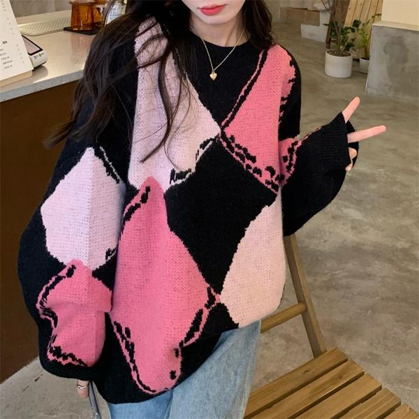 women's sweaters autumn korean version of loose design sense vintage round neck all-match color contrast diamond grid print patchwork s, White;black
women's sweaters autumn korean version of loose design sense vintage round neck all-match color contrast diamond grid print patchwork s, White;black