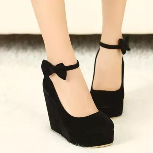 dress shoes dwayne women high heels plus size platform wedges female pumps elegant flock buckle bowtie ankle strap party wedding, Black
dress shoes dwayne women high heels plus size platform wedges female pumps elegant flock buckle bowtie ankle strap party wedding, Black