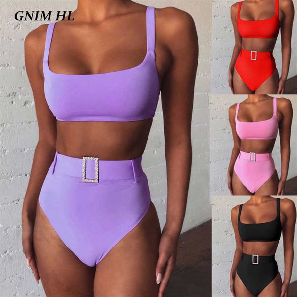 swimwear gnim high waist bandeau bikini women push up 2021 backless solid brazilian swimsuit with belt summer bathing suit, White;black
swimwear gnim high waist bandeau bikini women push up 2021 backless solid brazilian swimsuit with belt summer bathing suit, White;black