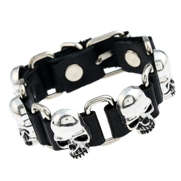 tennis punk style skull charm bracelet leather connection bangles bracelets men's wristbands hand accessories fashion jewelry gifts, Golden;silver
tennis punk style skull charm bracelet leather connection bangles bracelets men's wristbands hand accessories fashion jewelry gifts, Golden;silver