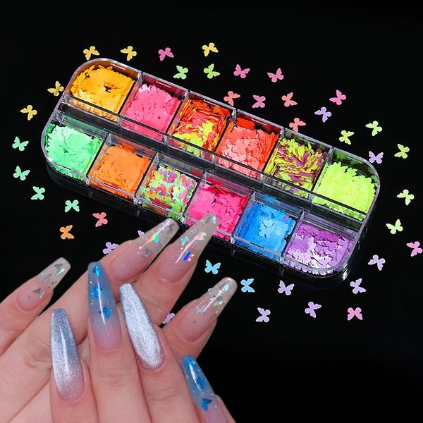 nail art decorations 12 grid boxed luminous sequins laser illusion butterfly heart-shaped stars moon diy decorative, Silver;gold
nail art decorations 12 grid boxed luminous sequins laser illusion butterfly heart-shaped stars moon diy decorative, Silver;gold