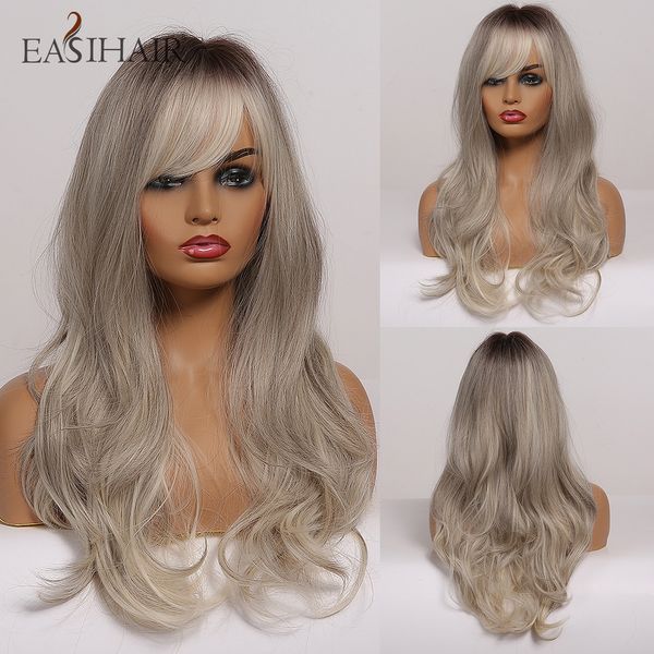 grey ombre wavy wigs long synthetic wigs for women wigs with bangs natural hair heat resistant cosplay, Black
grey ombre wavy wigs long synthetic wigs for women wigs with bangs natural hair heat resistant cosplay, Black