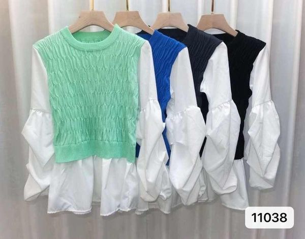 women's blouses & shirts 2021 autumn and winter korean style false two-piece shirt female repair, White
women's blouses & shirts 2021 autumn and winter korean style false two-piece shirt female repair, White