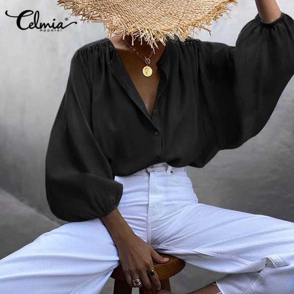 women's blouses & shirts blouses spring casual shirt celmia women elegant 3/4 lantern sleeve solid vintage pleated buttons o-neck blus, White
women's blouses & shirts blouses spring casual shirt celmia women elegant 3/4 lantern sleeve solid vintage pleated buttons o-neck blus, White