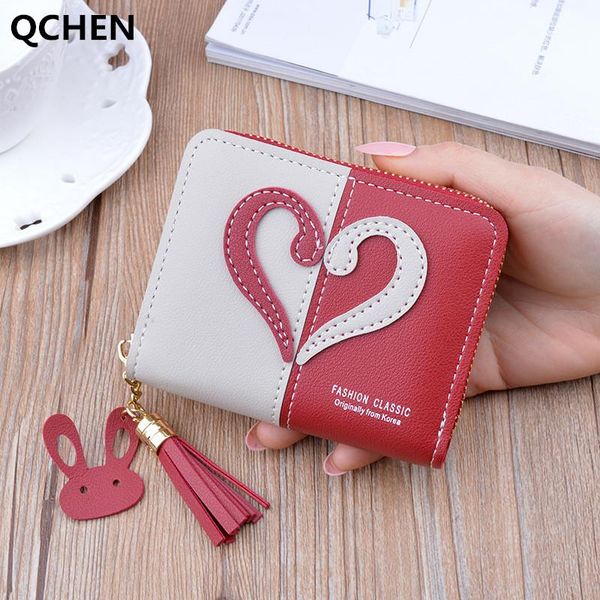 wallets women's 2021 coin purse ladies short wallet zipper tassel fashion korean stitching hit color card bag 524, Red;black
wallets women's 2021 coin purse ladies short wallet zipper tassel fashion korean stitching hit color card bag 524, Red;black