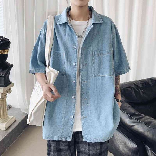shirts summer cotton men's fashion retro blue denim shirt men streetwear korean loose short sleeve shirts mens -2xl, White;black
shirts summer cotton men's fashion retro blue denim shirt men streetwear korean loose short sleeve shirts mens -2xl, White;black