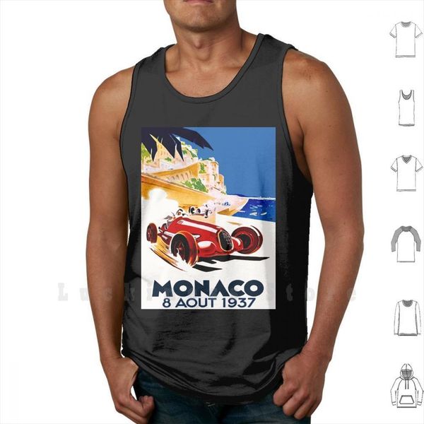 monaco grand prix vintage auto mens racing advertising print tank vest 100% cotton, White;black
monaco grand prix vintage auto mens racing advertising print tank vest 100% cotton, White;black
