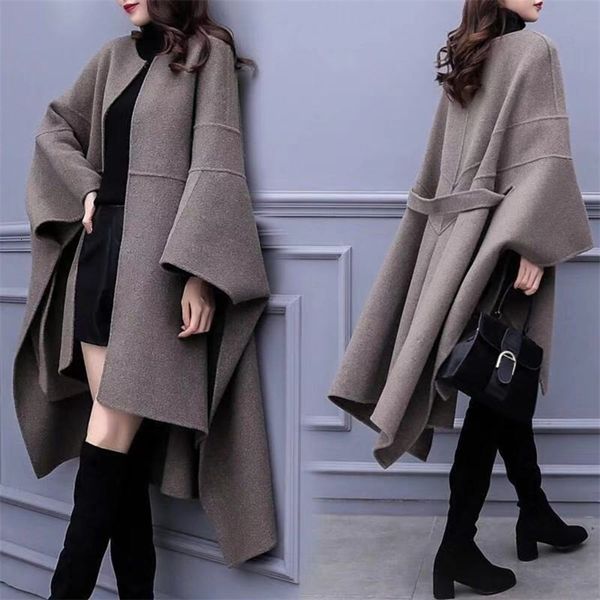 women's jackets coats autumn and winter big size korean loose tweed medium length over knee cape woolen he8h, Black;brown
women's jackets coats autumn and winter big size korean loose tweed medium length over knee cape woolen he8h, Black;brown