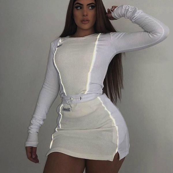 two piece dress women fashion reflective striped patchwork pieces set 2021 white full sleeve crop bottom skirts outfit tracksuit
two piece dress women fashion reflective striped patchwork pieces set 2021 white full sleeve crop bottom skirts outfit tracksuit