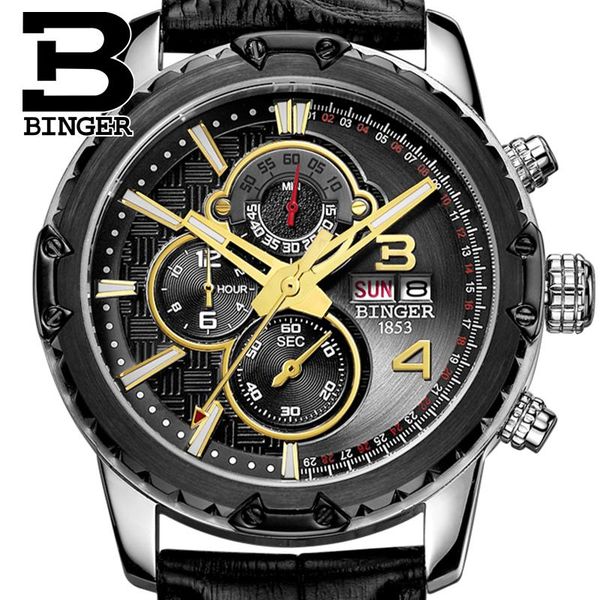 wristwatches binger mens chronograph luminous leather strap quartz fashion waterproof military sport watch for man black, Slivery;brown
wristwatches binger mens chronograph luminous leather strap quartz fashion waterproof military sport watch for man black, Slivery;brown