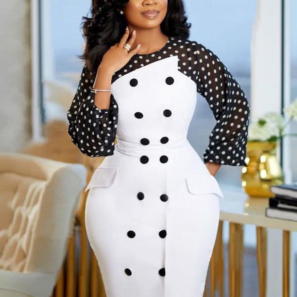 casual dresses office for ladies 2021 formal classy polka dot printed bodycon autumn fall temperament commute fashion vestidos mujer, Black;gray
casual dresses office for ladies 2021 formal classy polka dot printed bodycon autumn fall temperament commute fashion vestidos mujer, Black;gray