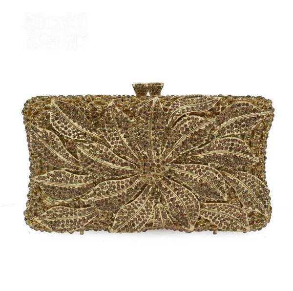 ladies luxury diamond banquet golden leaf clutch bag women chain full rhinestone dinner bags female crystal evening handbags
ladies luxury diamond banquet golden leaf clutch bag women chain full rhinestone dinner bags female crystal evening handbags