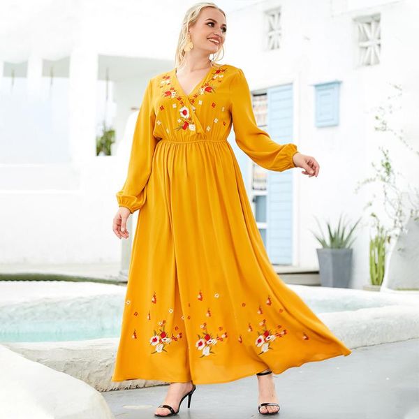 plus size dresses fridayin women's v-neck print floral embroidery elastic waist loose and comfortable long dress maxi vestidos, Black
plus size dresses fridayin women's v-neck print floral embroidery elastic waist loose and comfortable long dress maxi vestidos, Black