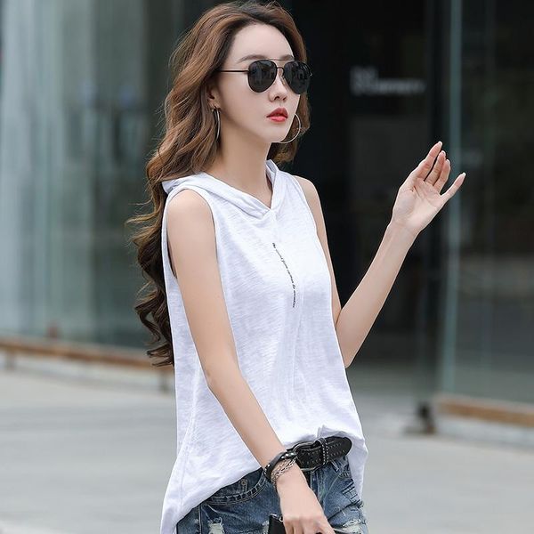 women's t-shirt summer 2021 harajuku loose hooded sleeveless t-shirts womens cotton tee female clothing, White
women's t-shirt summer 2021 harajuku loose hooded sleeveless t-shirts womens cotton tee female clothing, White