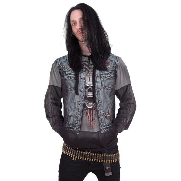 denim style 3d printing hoodie visual impact party punk goth round neck american sweater hoodie, Black
denim style 3d printing hoodie visual impact party punk goth round neck american sweater hoodie, Black