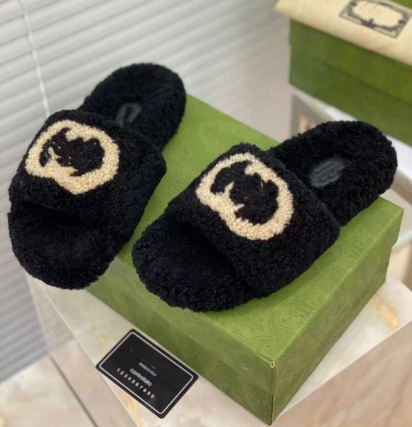 luxury wool slides designer slippers soft warm fur enameled triangle crossover fashion women shoes black white begin with original box shoe
luxury wool slides designer slippers soft warm fur enameled triangle crossover fashion women shoes black white begin with original box shoe