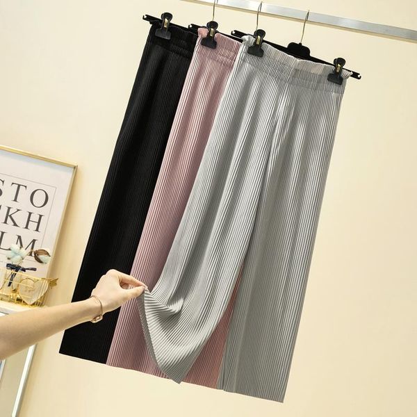 women's pants & capris plus size pleated chiffon ankle length for women summer fashion elastic waist loose wide leg oversize lady trous, Black;white
women's pants & capris plus size pleated chiffon ankle length for women summer fashion elastic waist loose wide leg oversize lady trous, Black;white