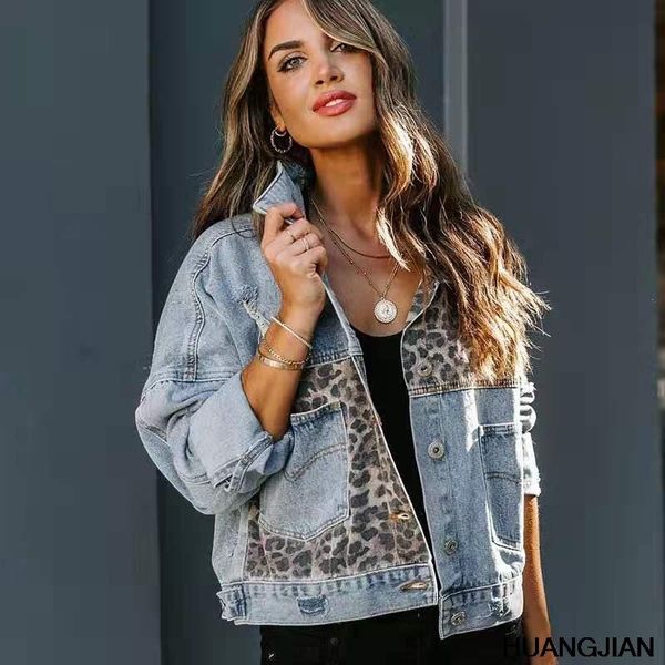women's jackets autumn and winter denim jacket long sleeve street trendsetter leopard stitched perforated, Black;brown
women's jackets autumn and winter denim jacket long sleeve street trendsetter leopard stitched perforated, Black;brown