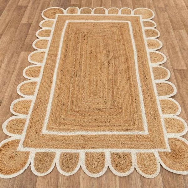 carpets jute rug 100% natural hand braided floor rugs modern look scalloped decor carpet 
carpets jute rug 100% natural hand braided floor rugs modern look scalloped decor carpet