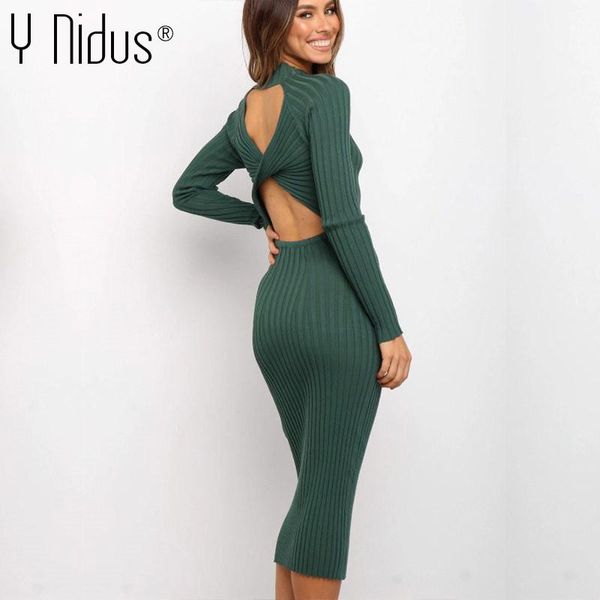 casual dresses women's autumn knitting maxi dress 2021 sheath backless deep o-neck bodycon femme robe solid blackdress vestidos, Black;gray
casual dresses women's autumn knitting maxi dress 2021 sheath backless deep o-neck bodycon femme robe solid blackdress vestidos, Black;gray
