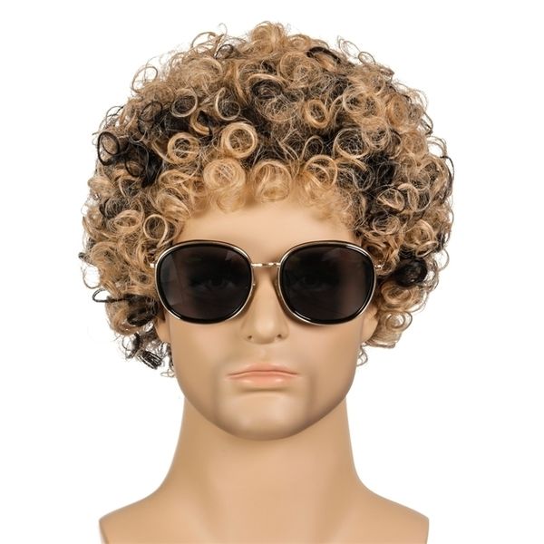 men's 2021 new wig wig chemical fiber small curl headset men's hair, Black
men's 2021 new wig wig chemical fiber small curl headset men's hair, Black