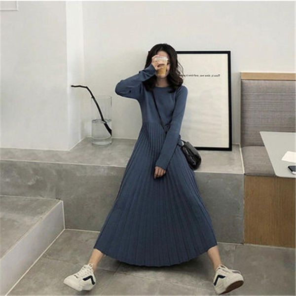 autumn winter women knit sweaeter ol thick a-line pleated sweater dresses female slim elastic jumper casual knitted long women's sweate, White;black
autumn winter women knit sweaeter ol thick a-line pleated sweater dresses female slim elastic jumper casual knitted long women's sweate, White;black