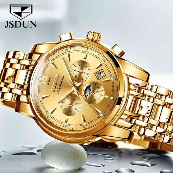 jsdun 2021 men automatic mechanical multifunctional clock moon phase stainless steel waterproof reloj the hombre, Slivery;brown
jsdun 2021 men automatic mechanical multifunctional clock moon phase stainless steel waterproof reloj the hombre, Slivery;brown