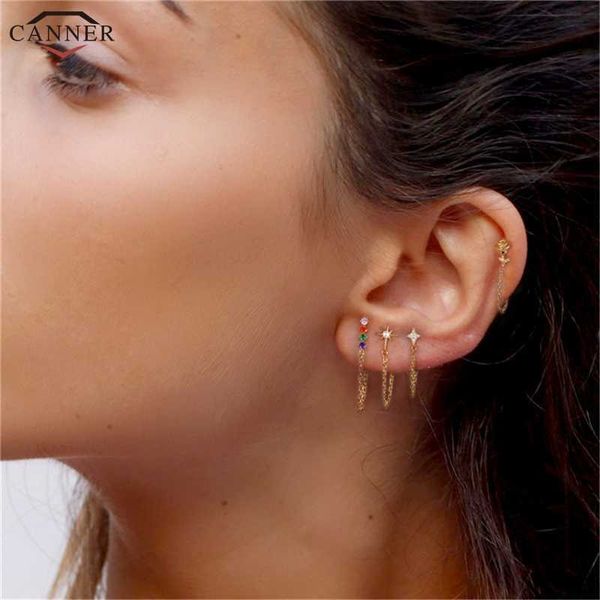 canner rainbow zircon moon star stud earrings for women 925 sterling sier cz gold color chain earring h4, Golden
canner rainbow zircon moon star stud earrings for women 925 sterling sier cz gold color chain earring h4, Golden