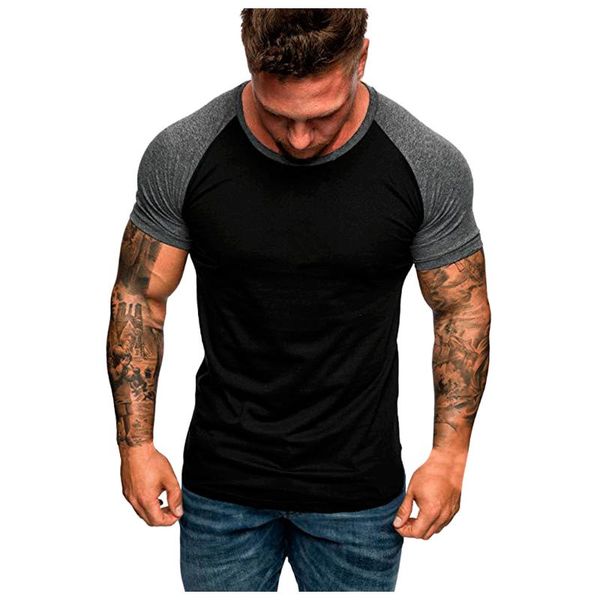 men's t-shirts t shirts for men summer sports and leisure solid stitching short-sleeved t-shirt slim pullover la ropa de los hombre, White;black
men's t-shirts t shirts for men summer sports and leisure solid stitching short-sleeved t-shirt slim pullover la ropa de los hombre, White;black