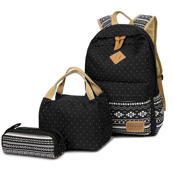 school bags canvas backpack 3 pcs/set women backpacks dot print schoolbag for teenages girls student book travel mochila daypack
school bags canvas backpack 3 pcs/set women backpacks dot print schoolbag for teenages girls student book travel mochila daypack