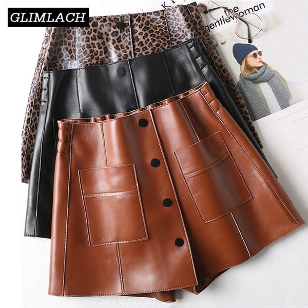 women's shorts soft 100% sheepskin genuine leather skirts women leopard print high waist single breasted real, White;black
women's shorts soft 100% sheepskin genuine leather skirts women leopard print high waist single breasted real, White;black