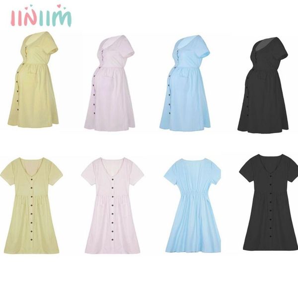 maternity dresses iiniim pregnant women summer dress short sleeve v-neckline single pocket knee-length cotton dress/holiday/office/daily, White
maternity dresses iiniim pregnant women summer dress short sleeve v-neckline single pocket knee-length cotton dress/holiday/office/daily, White