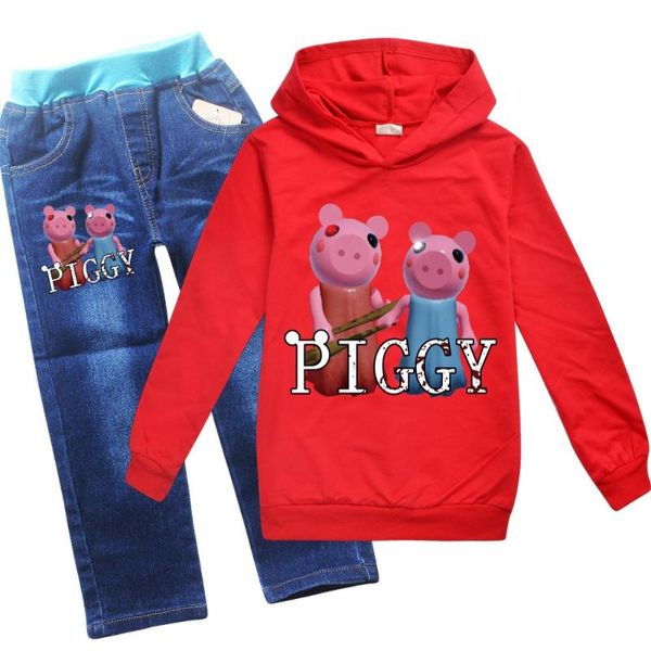 clothing sets kids robloxing cute piggytoddler in autumn children birthday suit boys tracksuits sport suits hoodies + jeans 2pcs set, White 
clothing sets kids robloxing cute piggytoddler in autumn children birthday suit boys tracksuits sport suits hoodies + jeans 2pcs set, White