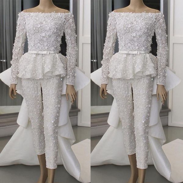 ivory mermaid wedding dress with detachable train off shoulder long sleeve birdal gowns 3d flowers appliques dresses vestidos de novia, White
ivory mermaid wedding dress with detachable train off shoulder long sleeve birdal gowns 3d flowers appliques dresses vestidos de novia, White