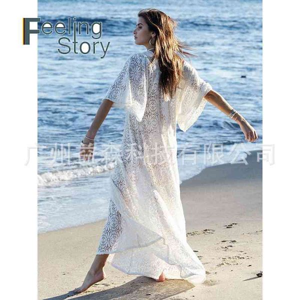 boho chic white maxi lace dress floor-length see through loose print hollow out vestido womens summer es beach 210603, Black;gray
boho chic white maxi lace dress floor-length see through loose print hollow out vestido womens summer es beach 210603, Black;gray
