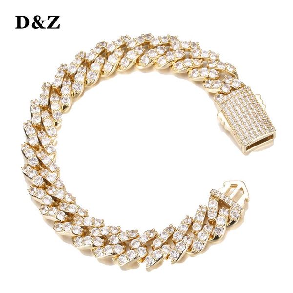 link, chain  d&z 12mm cuban link bracelet 1 row stones spring buckle necklace iced out cubic zircon for men hip hop jewelry, Black
link, chain  d&z 12mm cuban link bracelet 1 row stones spring buckle necklace iced out cubic zircon for men hip hop jewelry, Black