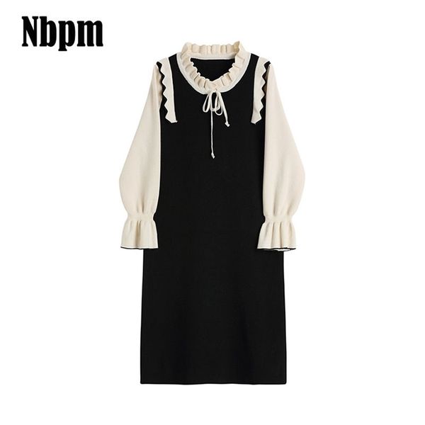 vintage splicing women knit sweater dress ruffle bow long sleeve plus size dresses female elegant french mid frock harajuku 211220, Black;gray
vintage splicing women knit sweater dress ruffle bow long sleeve plus size dresses female elegant french mid frock harajuku 211220, Black;gray
