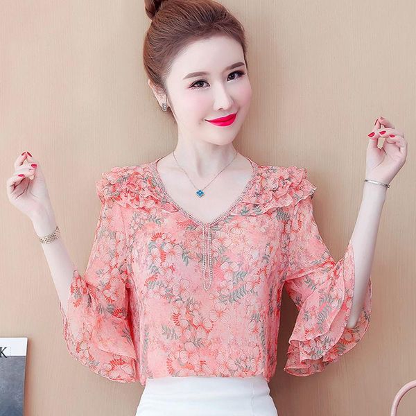 women's blouses & shirts temperament ruffled chiffon shirt 2021 summer fashion short-sleeved western-style floral small ladies all-matc, White
women's blouses & shirts temperament ruffled chiffon shirt 2021 summer fashion short-sleeved western-style floral small ladies all-matc, White