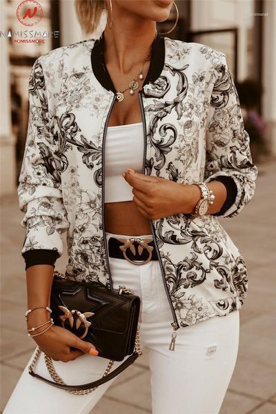 women's jackets fashion women spring autumn coat zipper decor o-neck long sleeve print slim for streetwear1, Black;brown
women's jackets fashion women spring autumn coat zipper decor o-neck long sleeve print slim for streetwear1, Black;brown