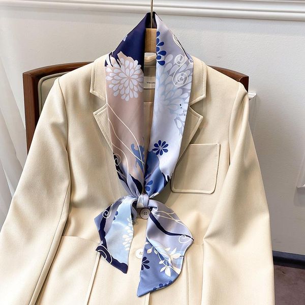 scarves printing fashion spring and autumn silk scarf women's hair band decorative is a narrow long ribbon, Blue;gray
scarves printing fashion spring and autumn silk scarf women's hair band decorative is a narrow long ribbon, Blue;gray