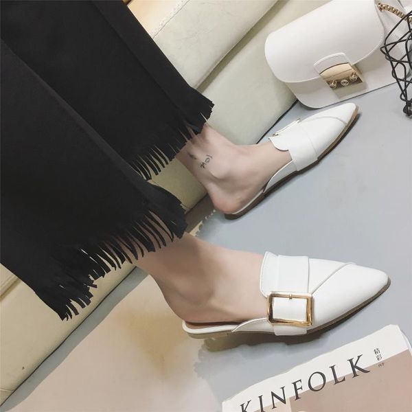 flat mule women buckle slipper pointed toe slides pleated slip on shoes black mules white size 35 36 39 slippers
flat mule women buckle slipper pointed toe slides pleated slip on shoes black mules white size 35 36 39 slippers