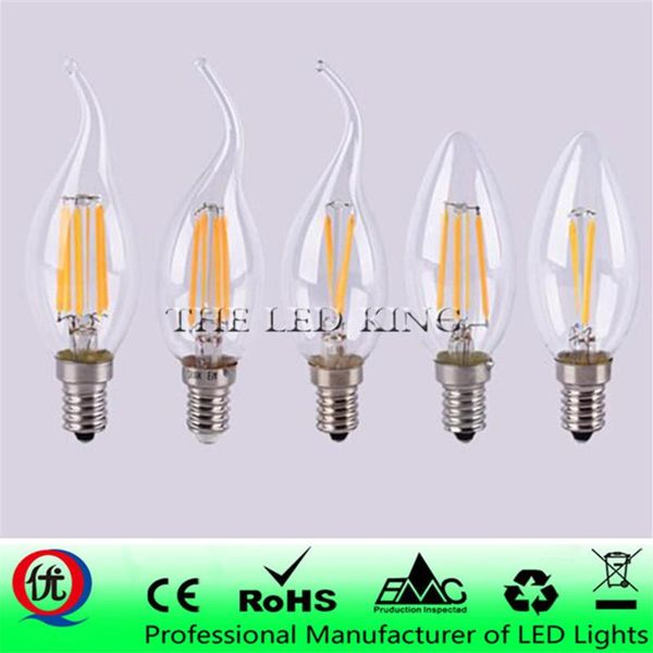 

bulbs 2w 4w 6w 8w 12w e27 e14 clear led bulb a60 g45 c35 b10 220v ac frosted edison filament flame candles lamp light 230v