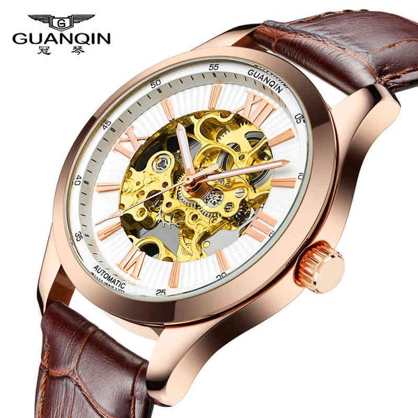 watch guanqin mens es brand luxury automatic mechanical men casual fashion leather strap skeleton wristwatch, Slivery;brown
watch guanqin mens es brand luxury automatic mechanical men casual fashion leather strap skeleton wristwatch, Slivery;brown