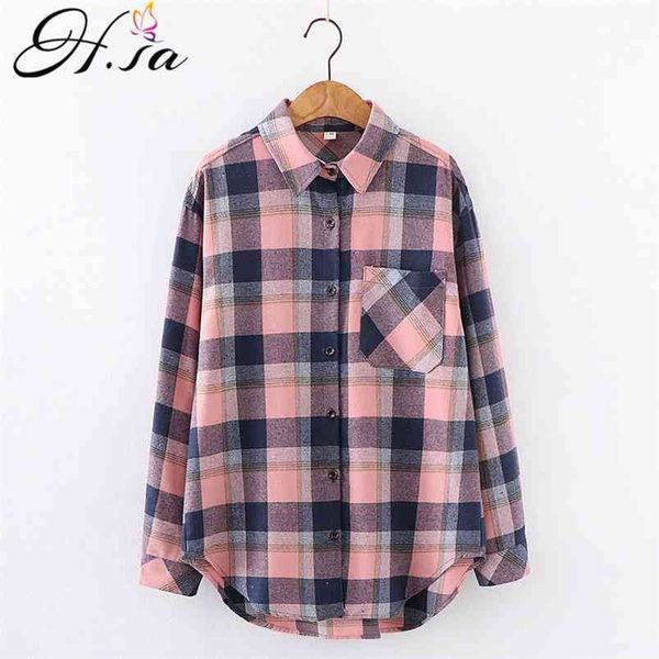 hsa women spring blouses turn down collar plaid casual long sleeve cotton chic streetwear loose harajuku shirts 210430, White
hsa women spring blouses turn down collar plaid casual long sleeve cotton chic streetwear loose harajuku shirts 210430, White